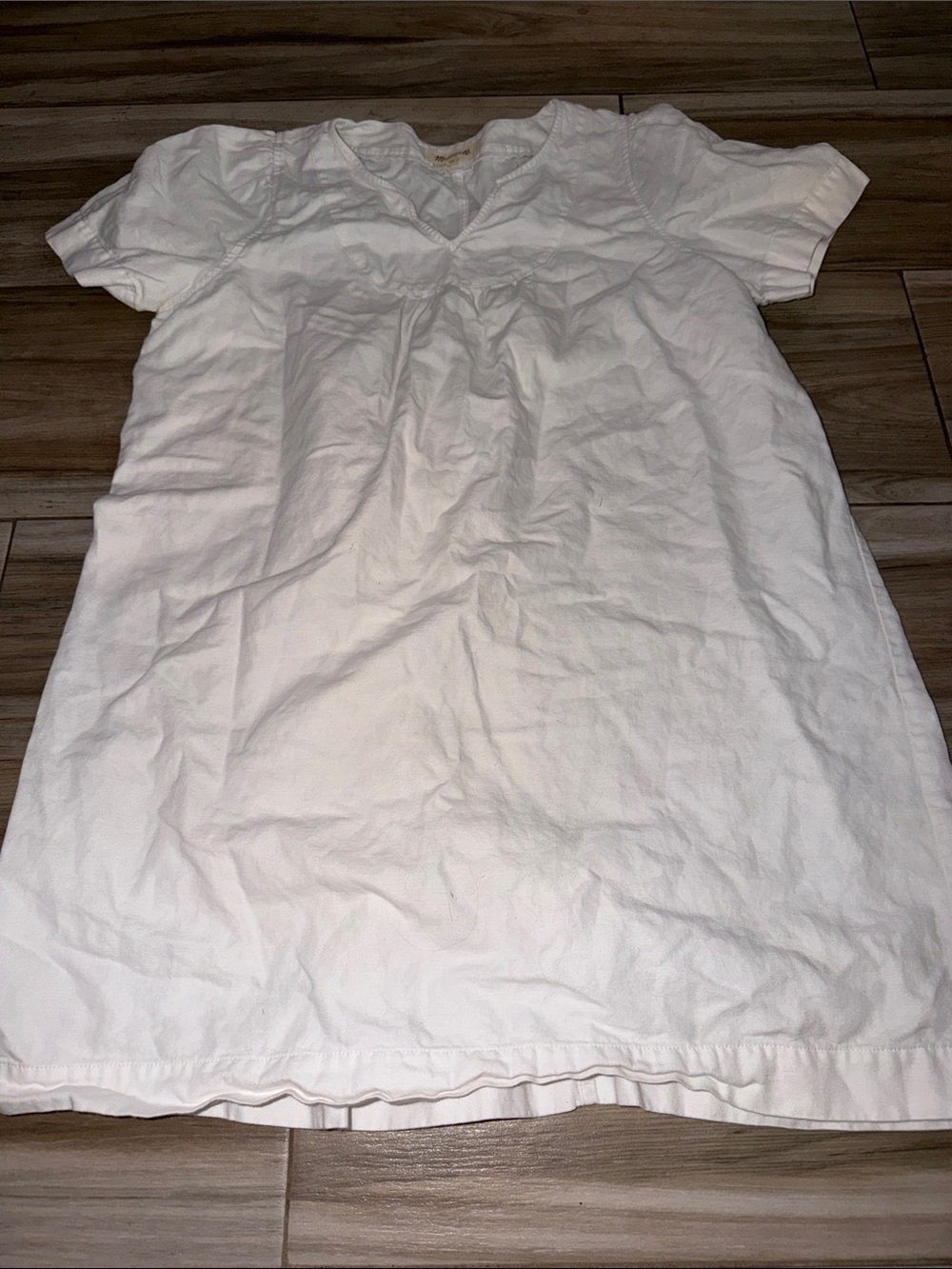 Madewell White Short-Sleeve Mini Dress